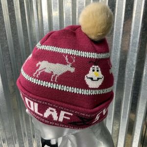 Disney Olaf Sven Beanie Burgundy Hat